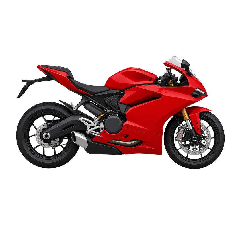 Red sport motorcycle for motorcycle oil